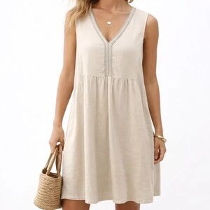 Elegant Beige Midi Dress